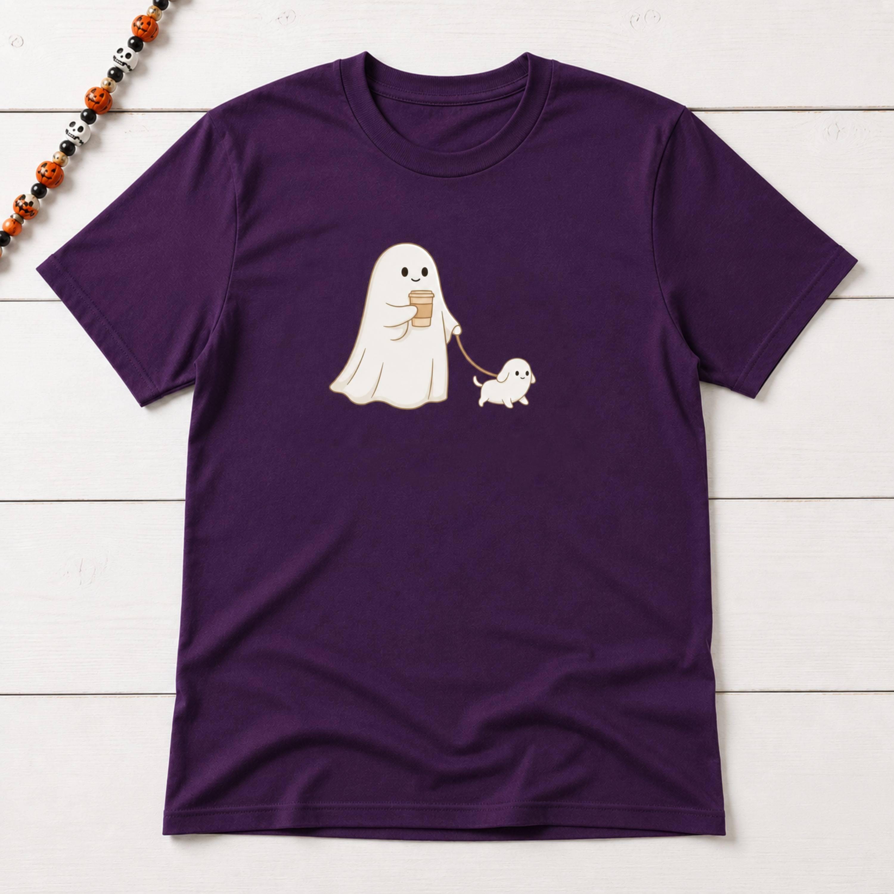 Ghost Dog Halloween Ghost Tee Spooky Dog Walker Ghost Coffee Halloween Pet Lover (2)