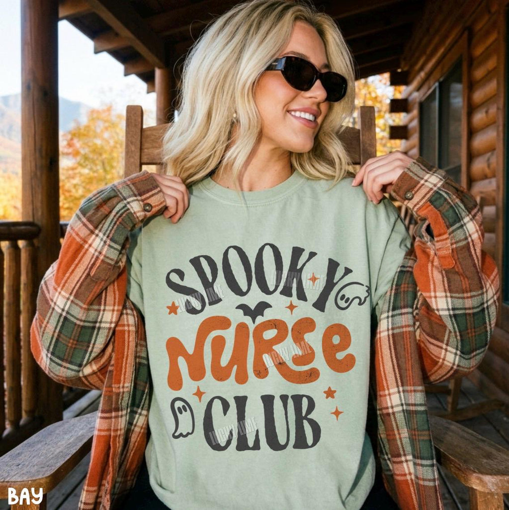 Spooky Nurse Club Nurse Halloween Halloween Nurse Registered Nurse Nurse Work Ghost Halloween Tee (4)