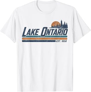 Lake Ontario Est 1656 Retro Stripe Unisex T-shirt, Sweatshirt, Hoodie (1)