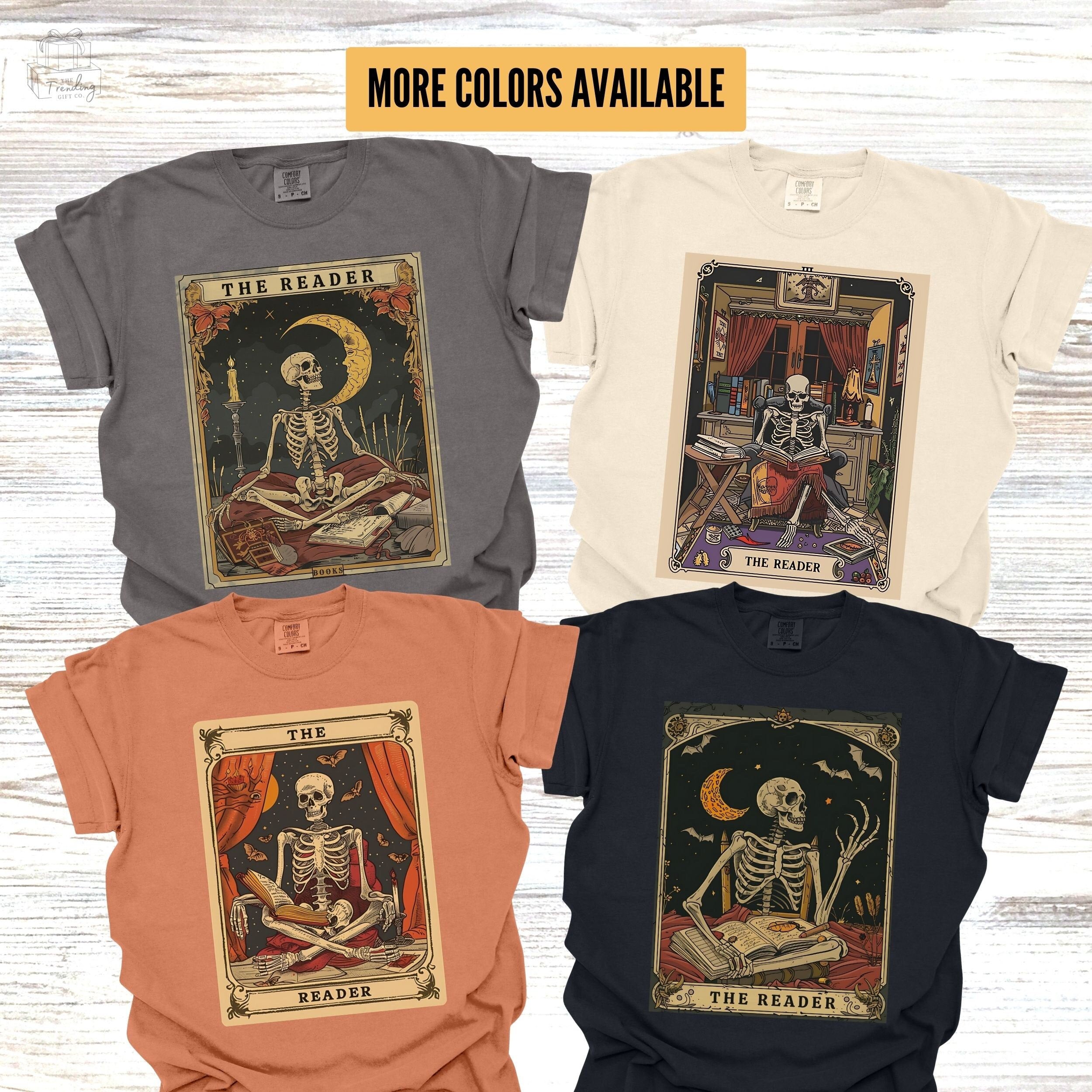 Comfort Colors Reader Tarot Card Skeleton Reading Tarot Card Book Lover Bookish Tarot Lover (2)
