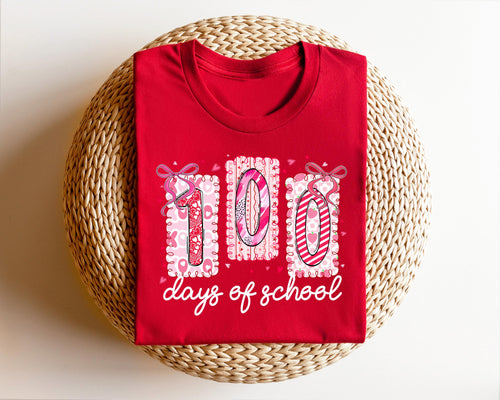 100 Days School Coquette Pencil Coquette Bow Sweater Teacher 100 Days Smarter School Tee Back School (2)
