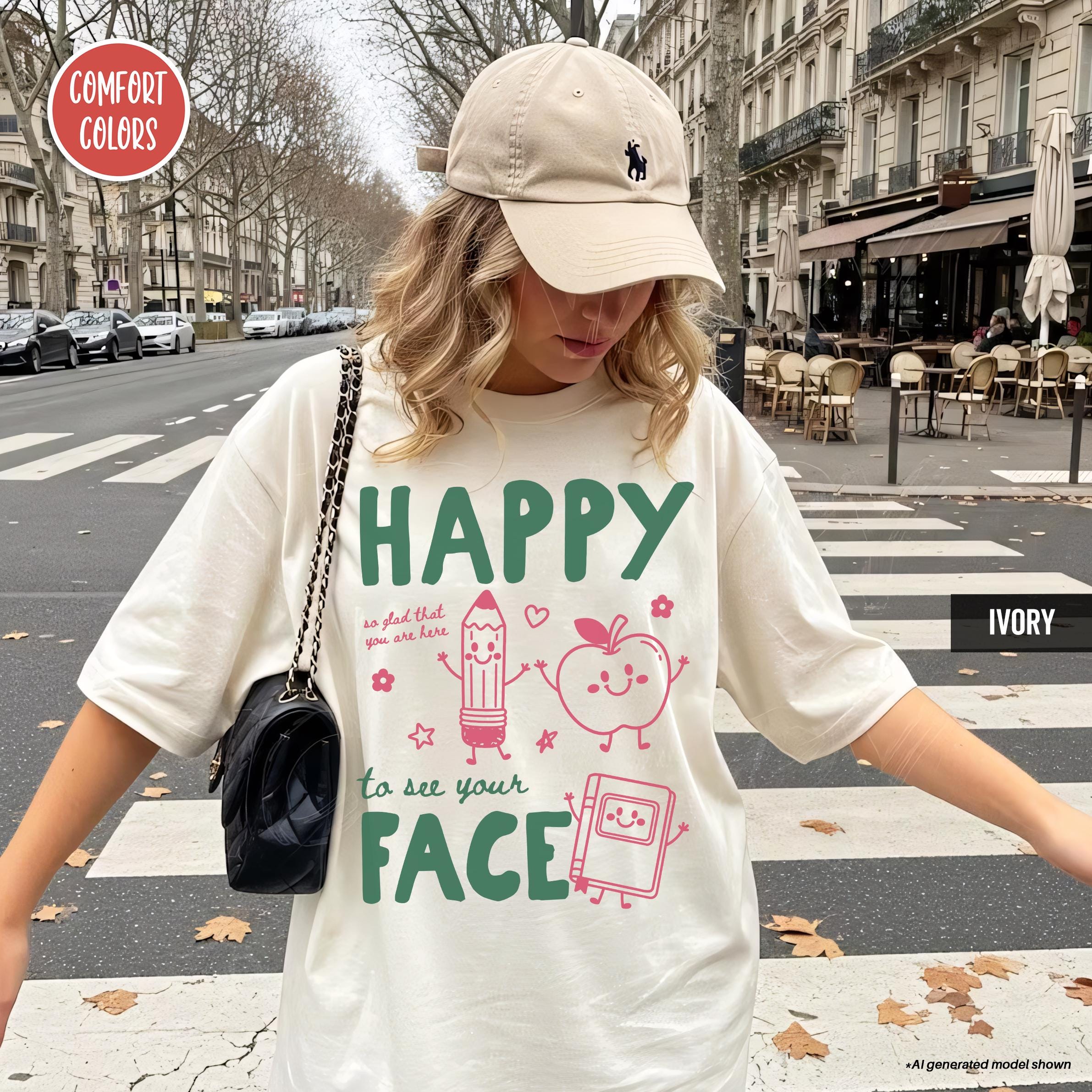 Teacher Back School Happy See Face Teacher Elementary Preschool Kindergarten Teacher First Day School (1)