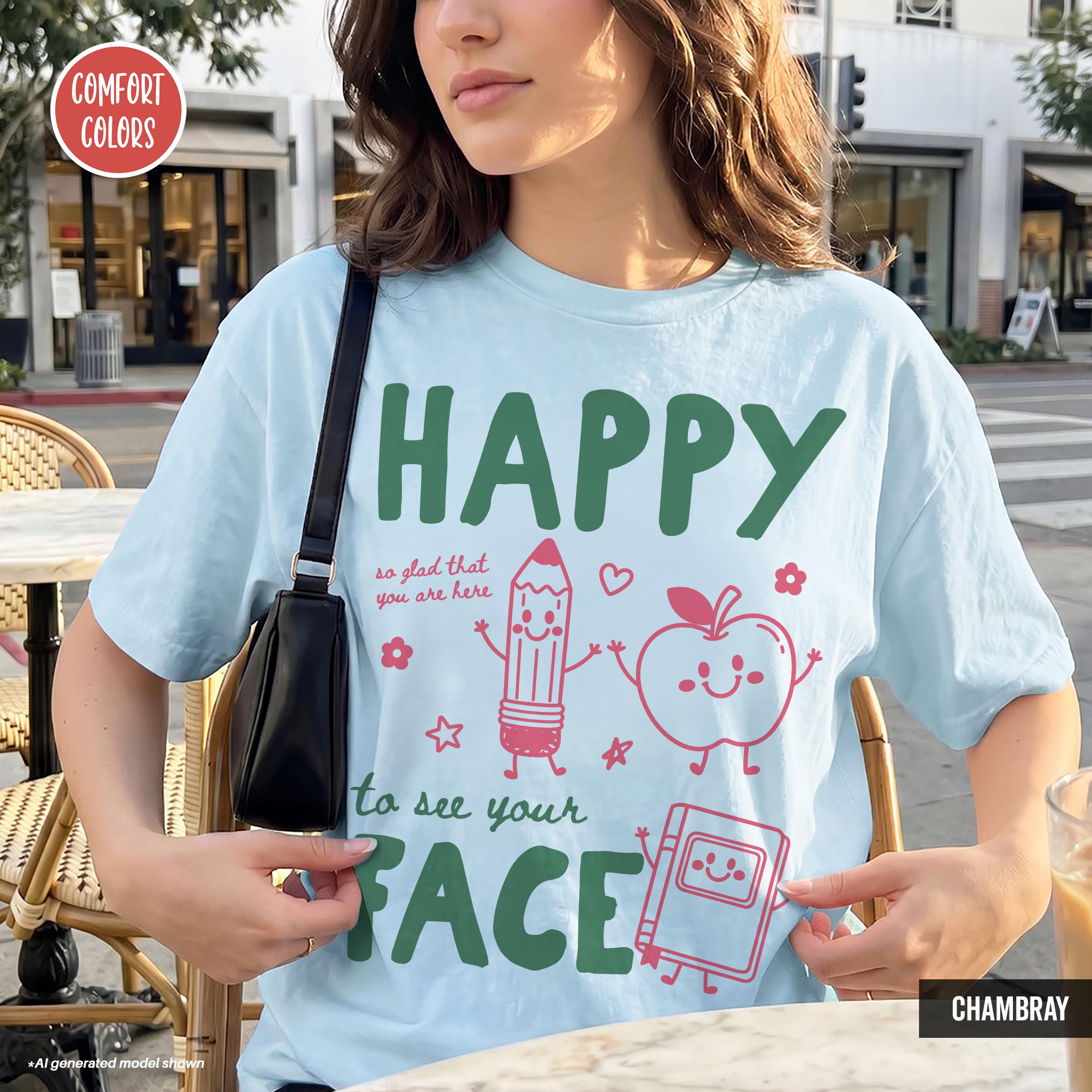 Teacher Back School Happy See Face Teacher Elementary Preschool Kindergarten Teacher First Day School (3)