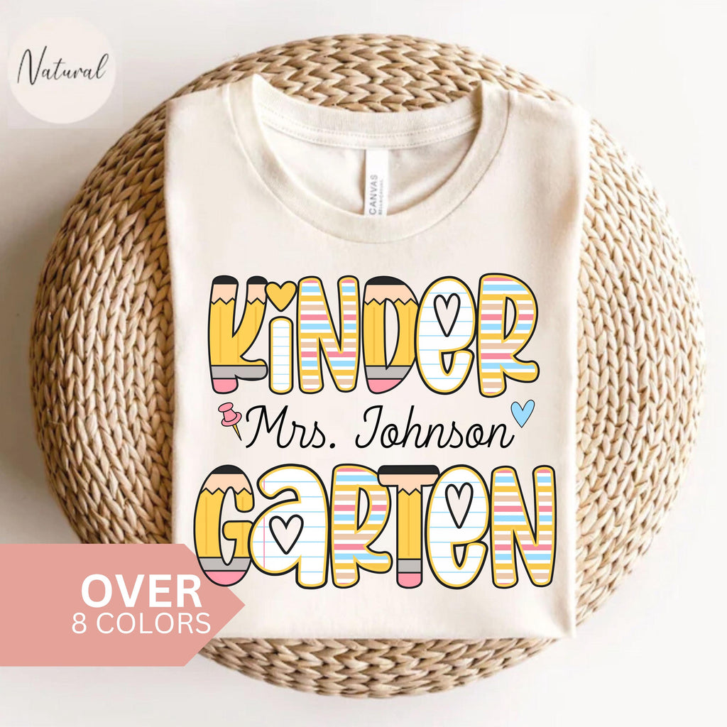 Personalized Kindergarten Teacher Custom Kindergarten Teacher Teacher Teacher Kindergarten Teacher Tee (1)