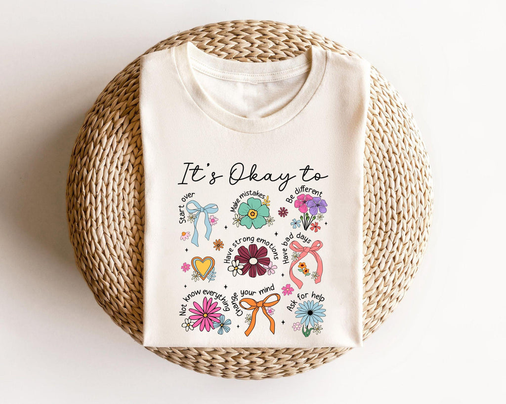 It'S Okay Retro Mental Health Positive Affirmation Coquette Mental Floral (1)