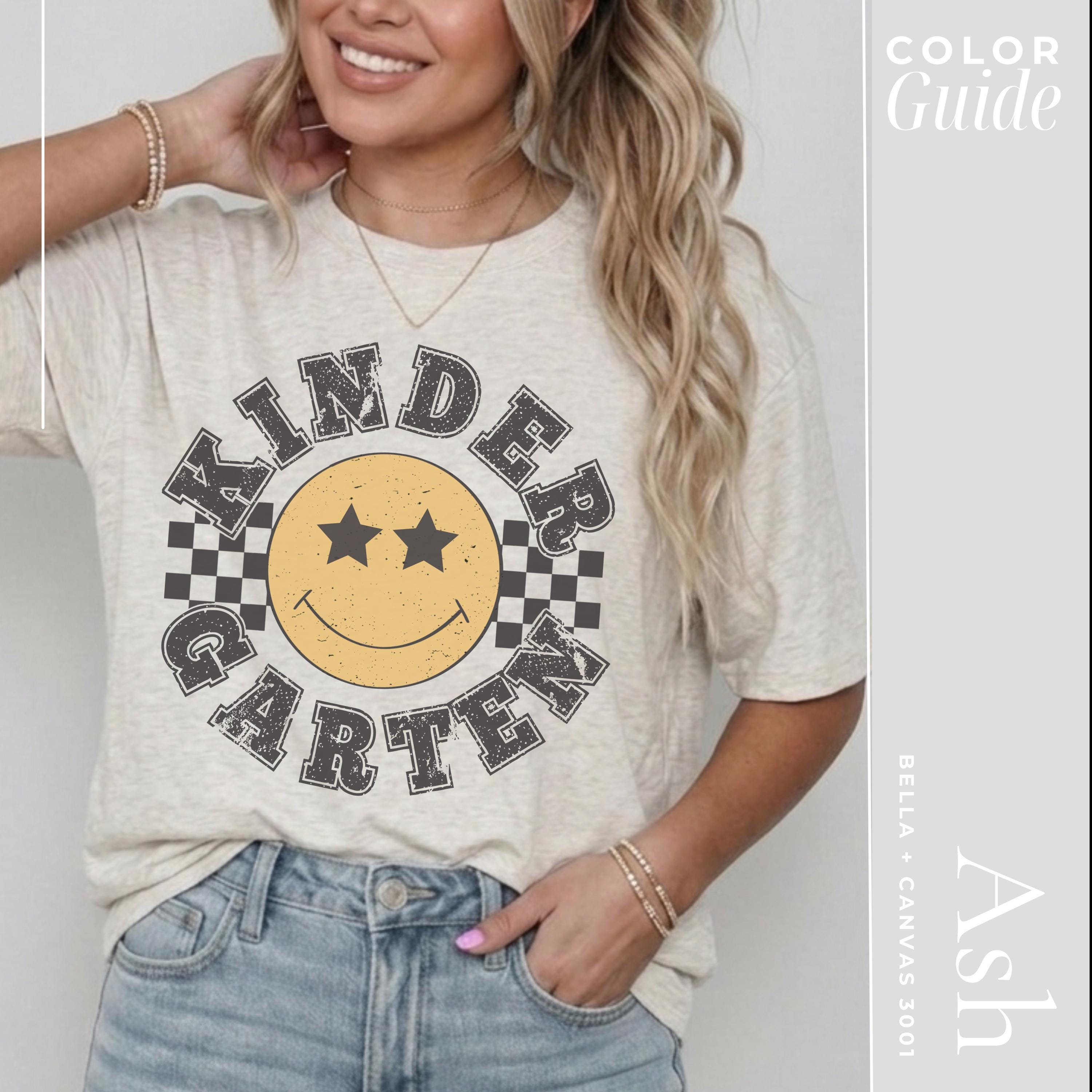 Retro Kindergarten Grade Teacher Kinder Grade Tee First Day School Matching Teacher Teacher Squad Vintag (4)