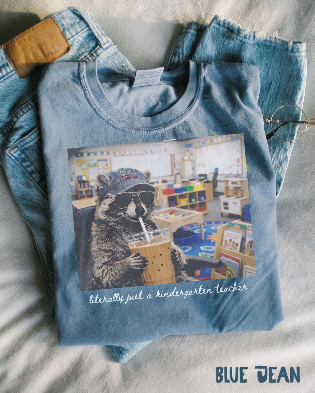 Comfort Colors Kindergarten Raccoon Teacher Tee Kindergarten Back School Kindergarten Department Crew Squad (3)