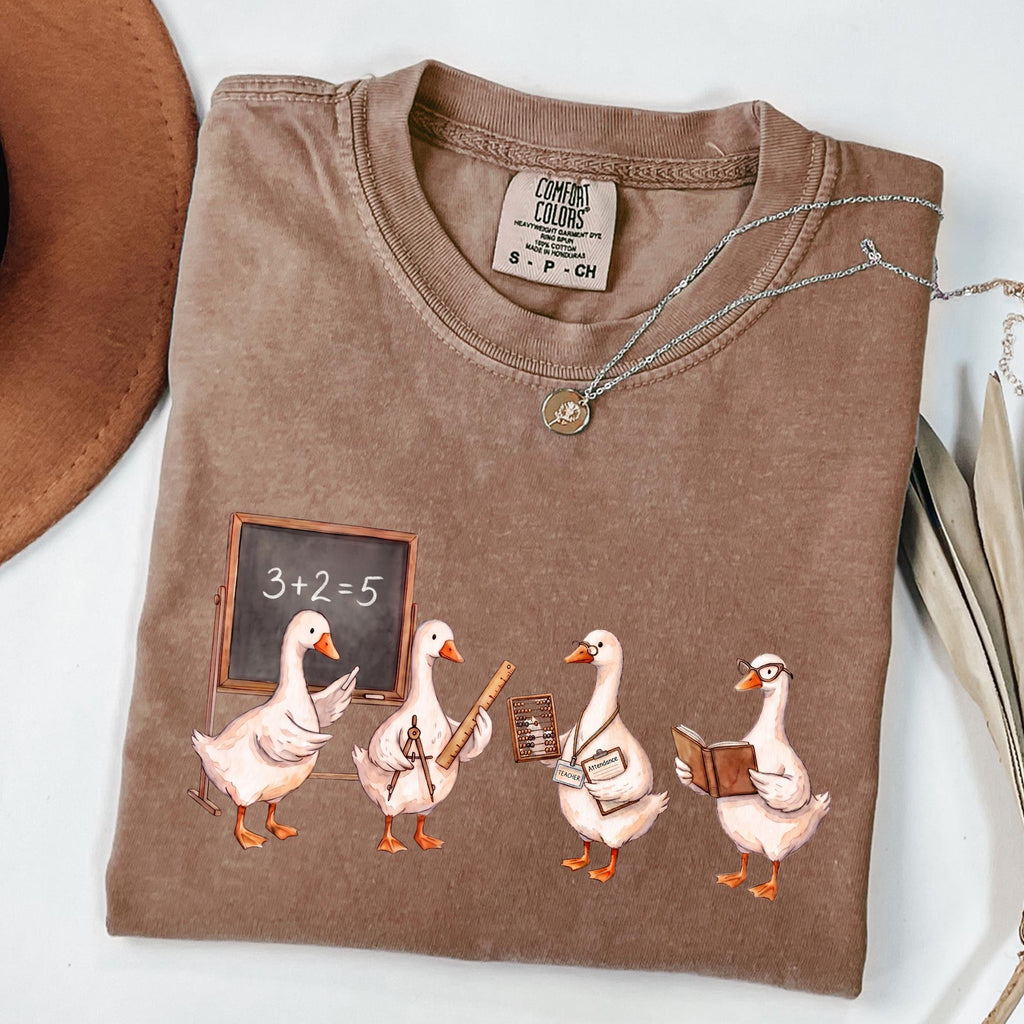Comfort Colors Teacher Goose Silly Goose Teacher Tee Math Teacher Tee Back School Teacher Teacher (2)