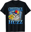 Lollipop Cat Meme Greetings Huzz Silly Cats Humor Unisex T-shirt, Sweatshirt, Hoodie (1)