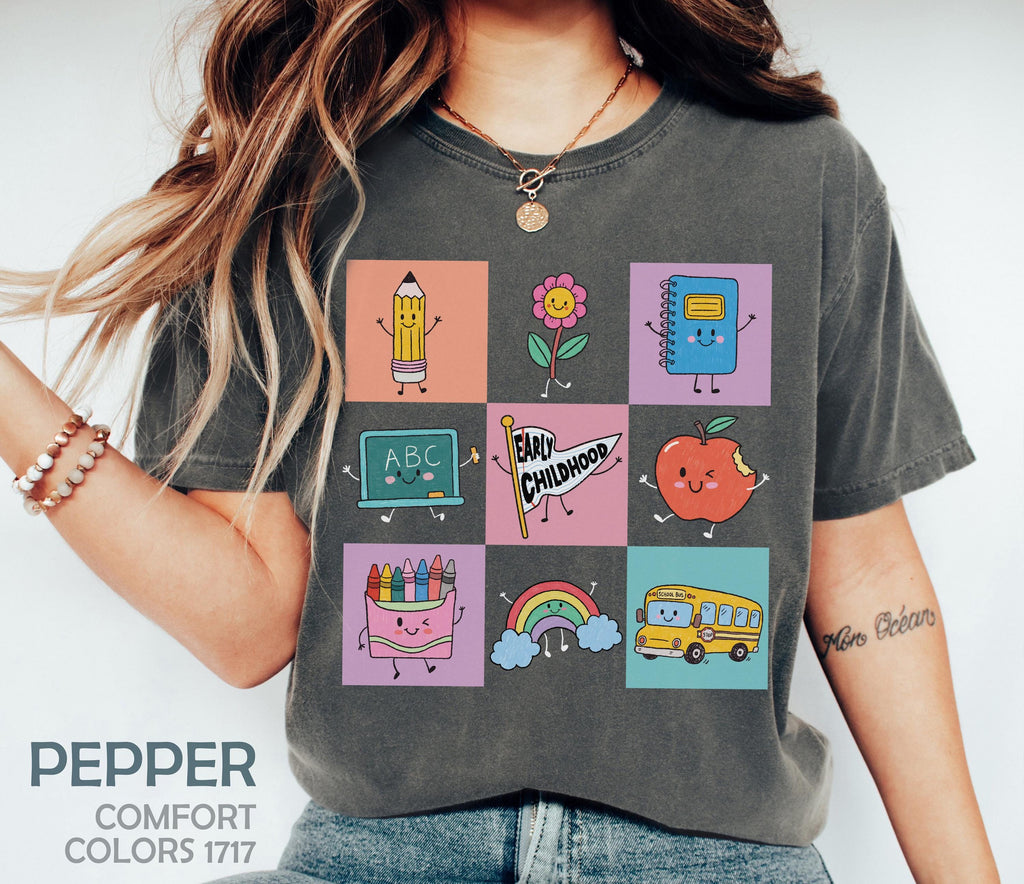 Early Childhood Daycare Teacher Team Ecse Teacher Pennant Flag Early Childhood Educator Tee Back School (2)
