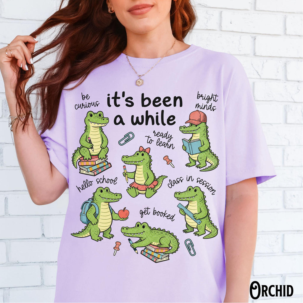 Teacher Back School Teaching Tee Comfort Colors It'S While Crocodile Group Team First Day (3)