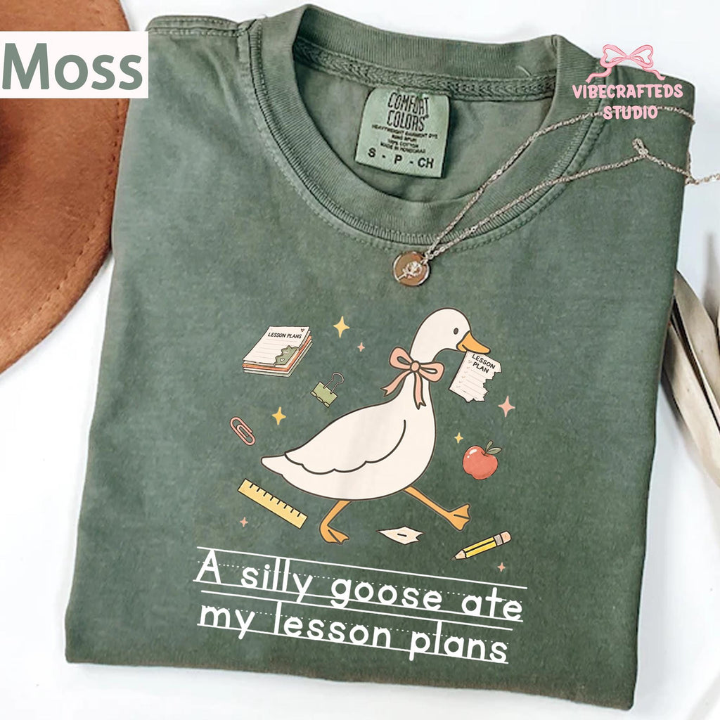 Goose Silly Goose Ate Lesson Plans Comfort Colors Goose Teacher Tee Back School Teacher Lesson Plan (2)