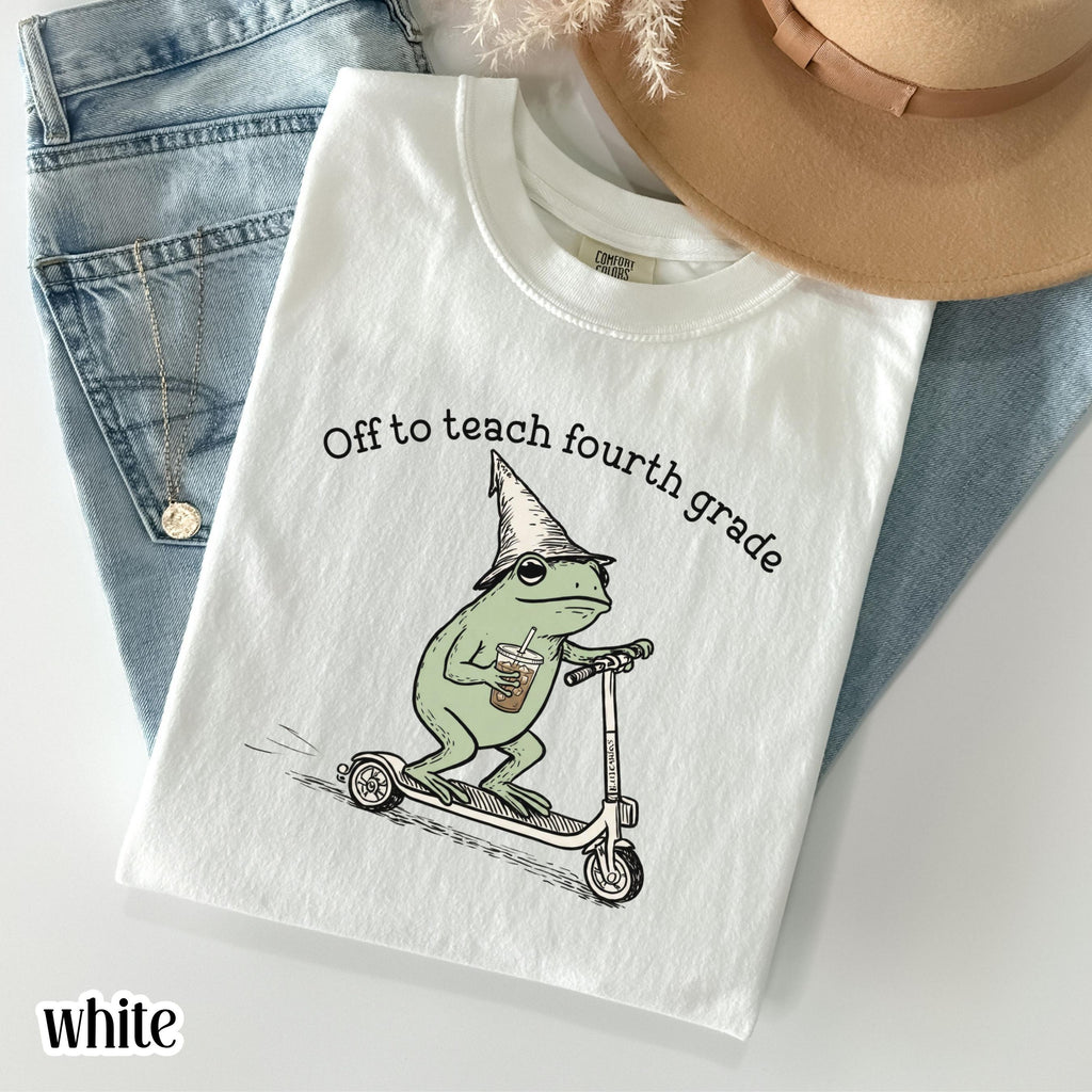 Comfort Colors Fourth Grade 4th Grade Teacher Back School Silly Off Teach Frog Iced Coffee Tee Elementary Teacher (2)