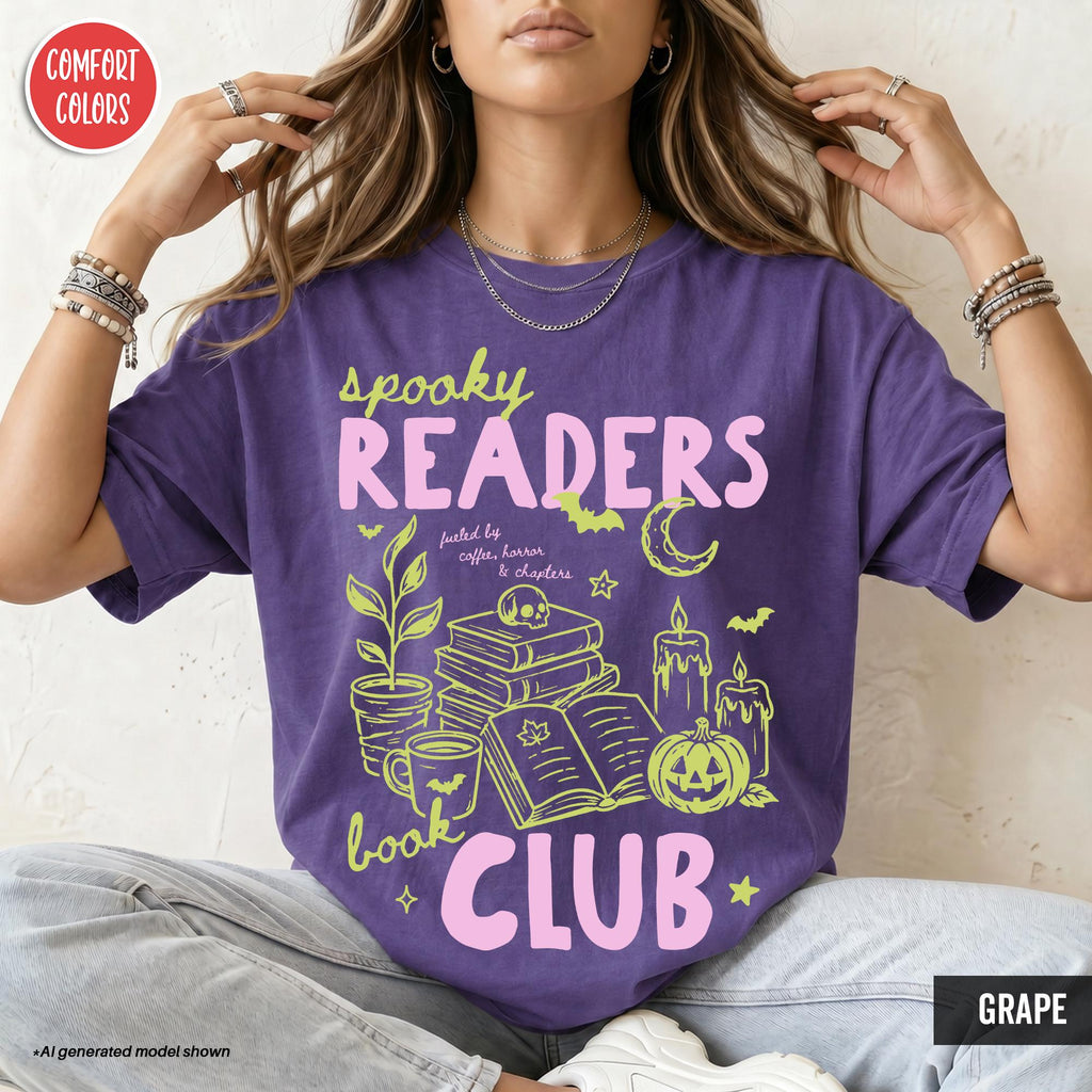 Spooky Readers Book Club Halloween Bookish Late Night Readers Spooky Season Bookworm Coffee Lover Fall Halloween (1)