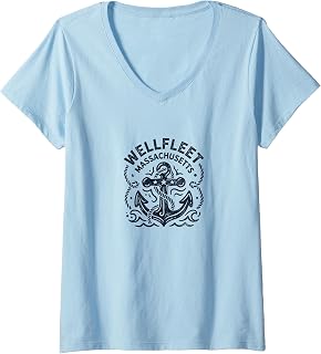 Wellfleet Massachusetts Anchor Rope Nautical V-Neck Unisex T-shirt, Sweatshirt, Hoodie (1)
