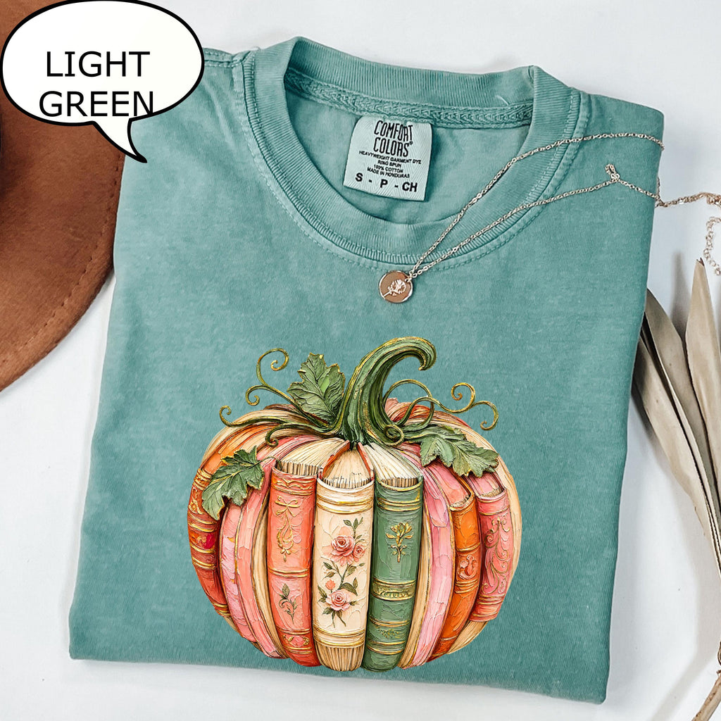 Comfort Colors Pumpkin Book Book Lover Fall Autumn Teacher (1)