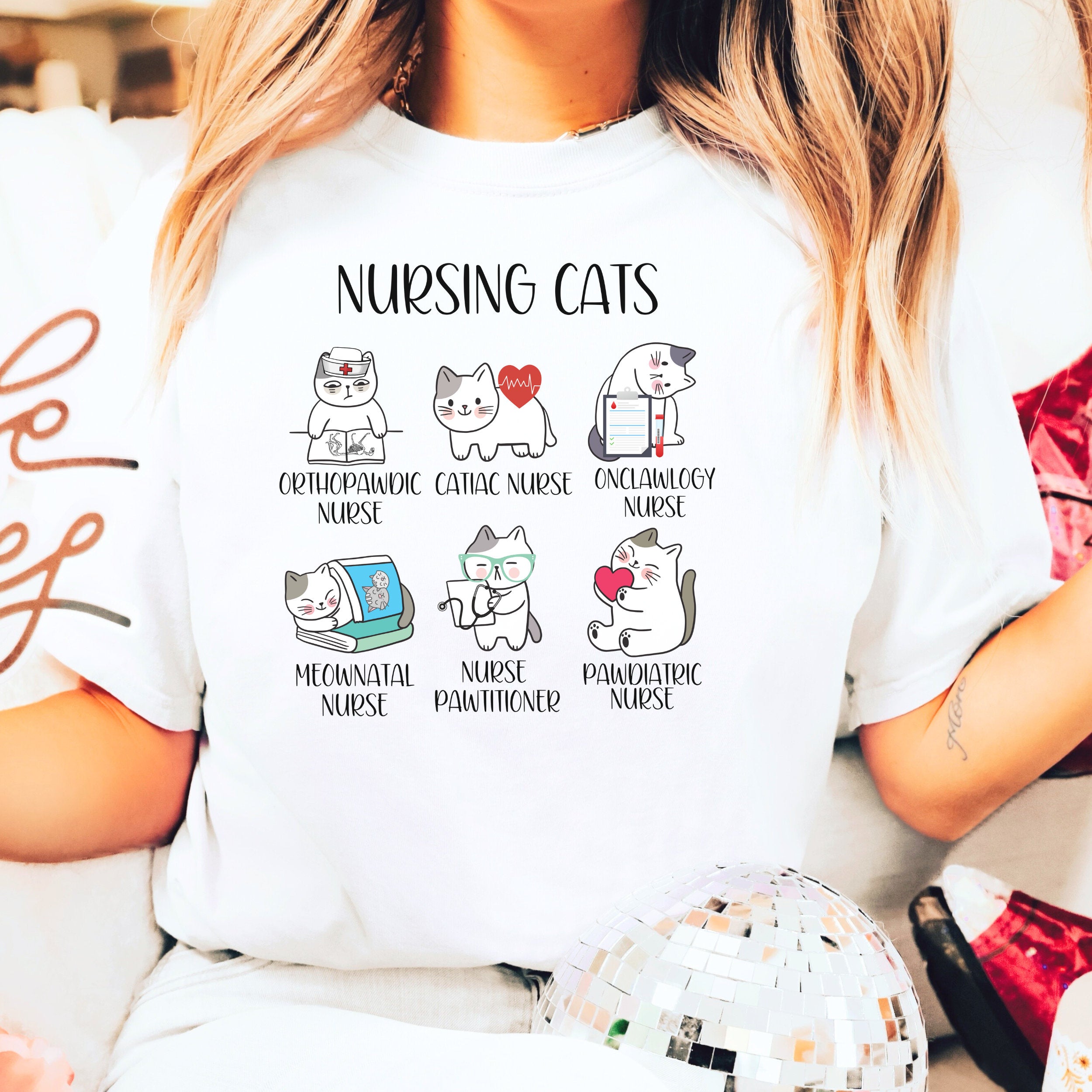 Nursing Cats Nurse Cat Lover Nurse Types Cat Puns Nurse Team Cat Tee Comfort Colors (2)