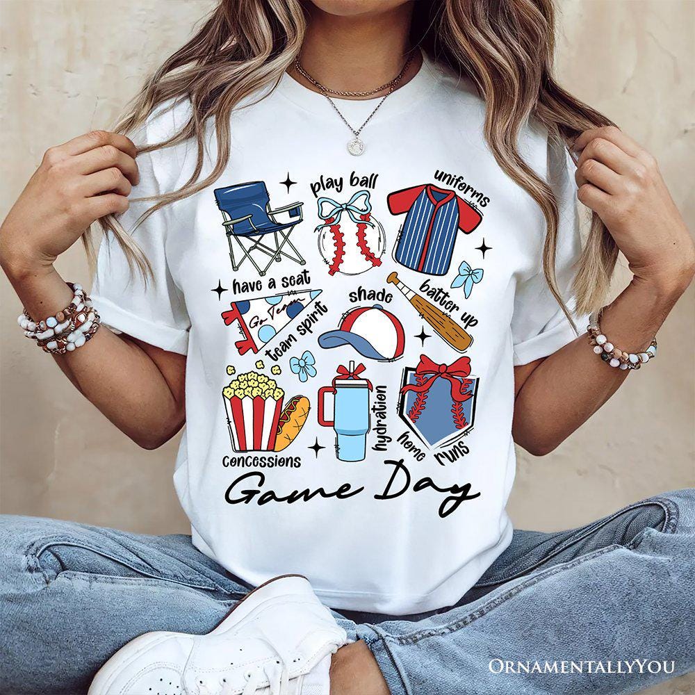 Game Day Baseball Retro White Natural Stadium Tee Sports Fans (1)