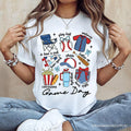 Game Day Baseball Retro White Natural Stadium Tee Sports Fans (1)