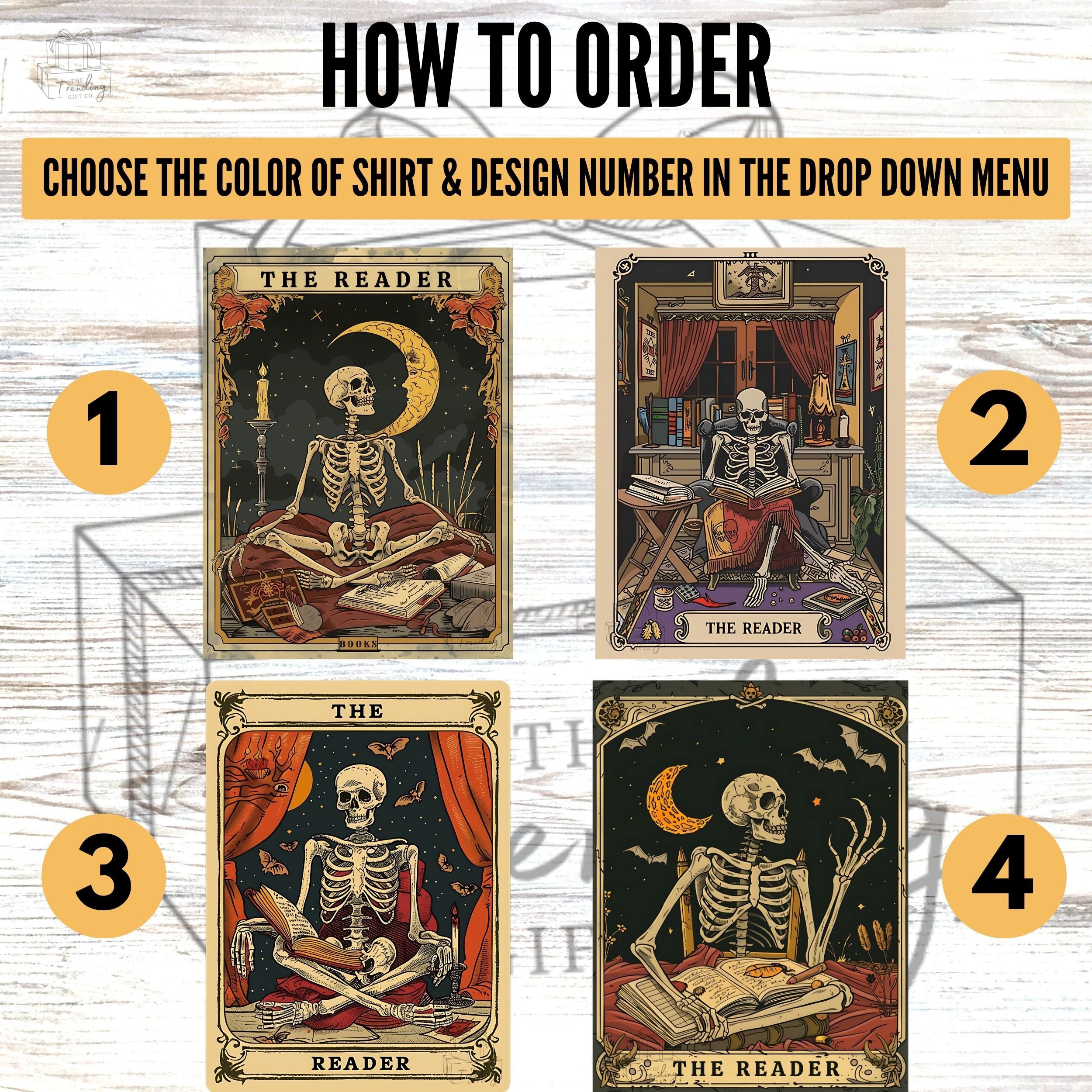 Comfort Colors Reader Tarot Card Skeleton Reading Tarot Card Book Lover Bookish Tarot Lover (3)