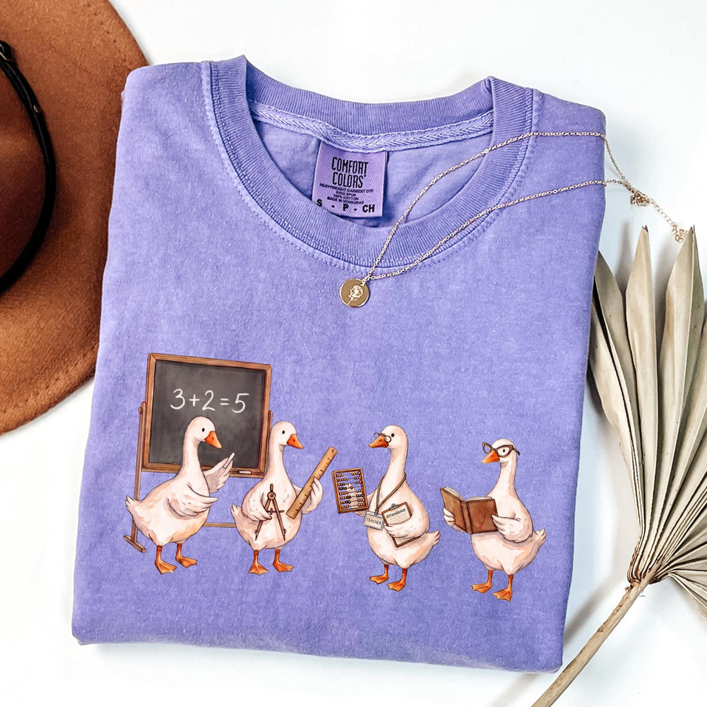Comfort Colors Teacher Goose Silly Goose Teacher Tee Math Teacher Tee Back School Teacher Teacher (1)