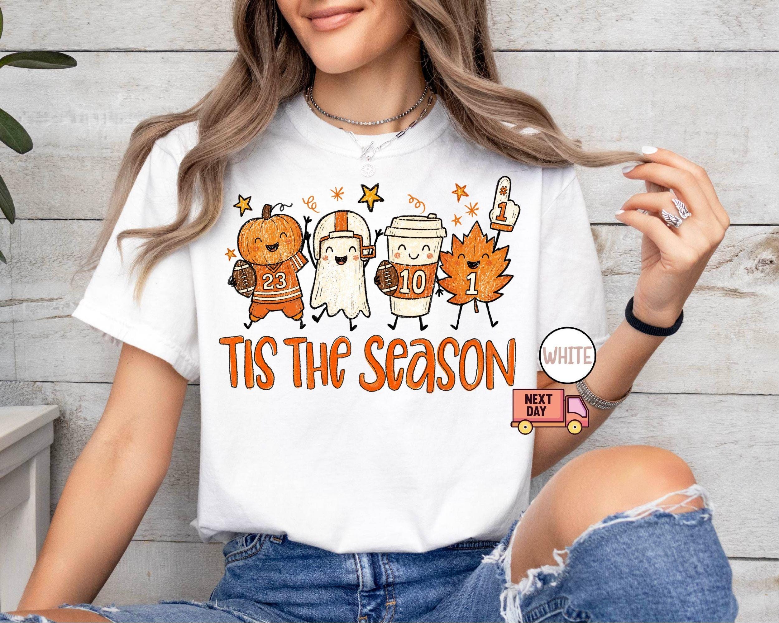 Comfort Colors Pumpkin Spice Latte Fall Doodle Tee Autumn Leaves Thanksgiving Tis Season (3)