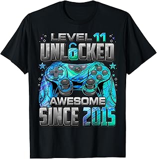 Level 11 Unlocked Since 2015 11th Birthday Gaming Unisex T-shirt, Sweatshirt, Hoodie (1)
