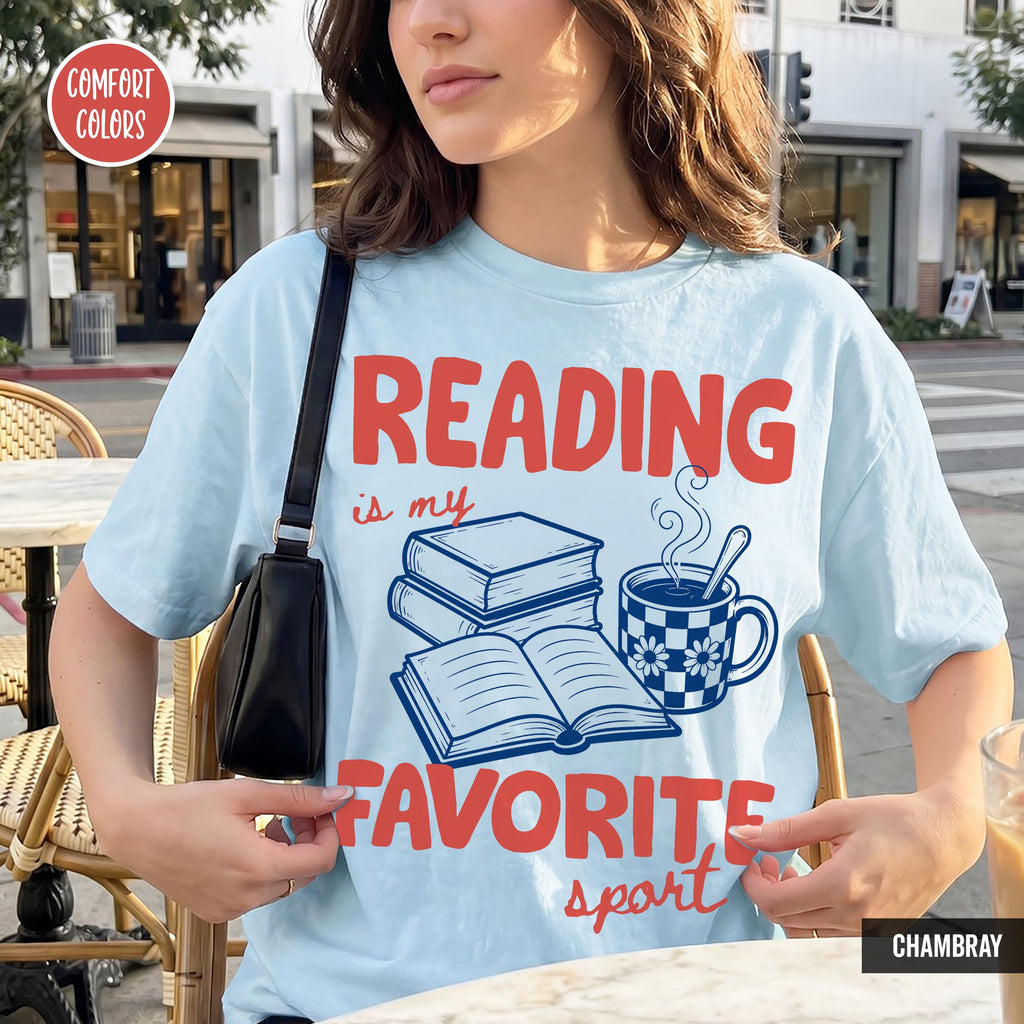 Reading Favorite Spor Bookish Book Lover Reader Tee Bookish Merch Bookworm Book Club Coffee Lover (4)