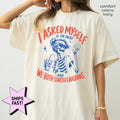 Asked Myself I'M Okay Comfort Colors Sarcastic Tee Relatable Mental Health Meme Skeleton (1)