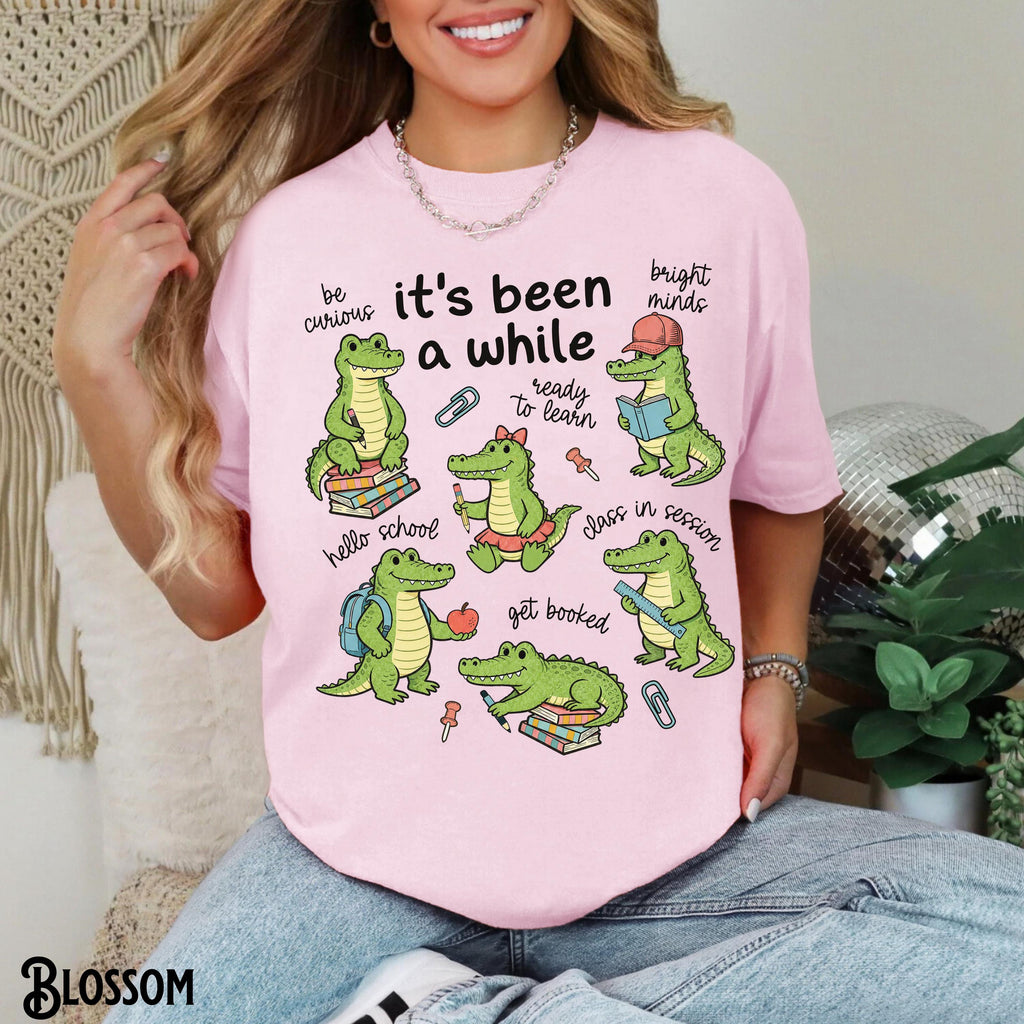 Teacher Back School Teaching Tee Comfort Colors It'S While Crocodile Group Team First Day (4)