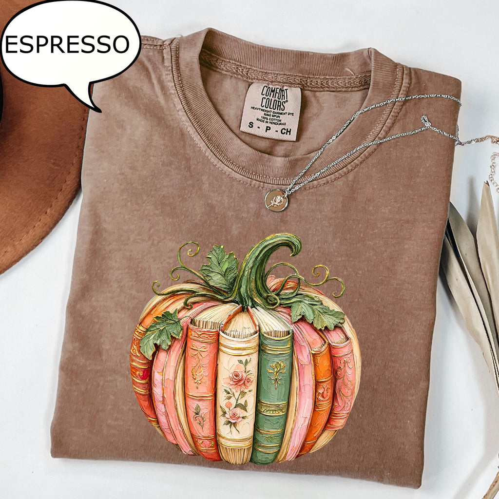 Comfort Colors Pumpkin Book Book Lover Fall Autumn Teacher (2)