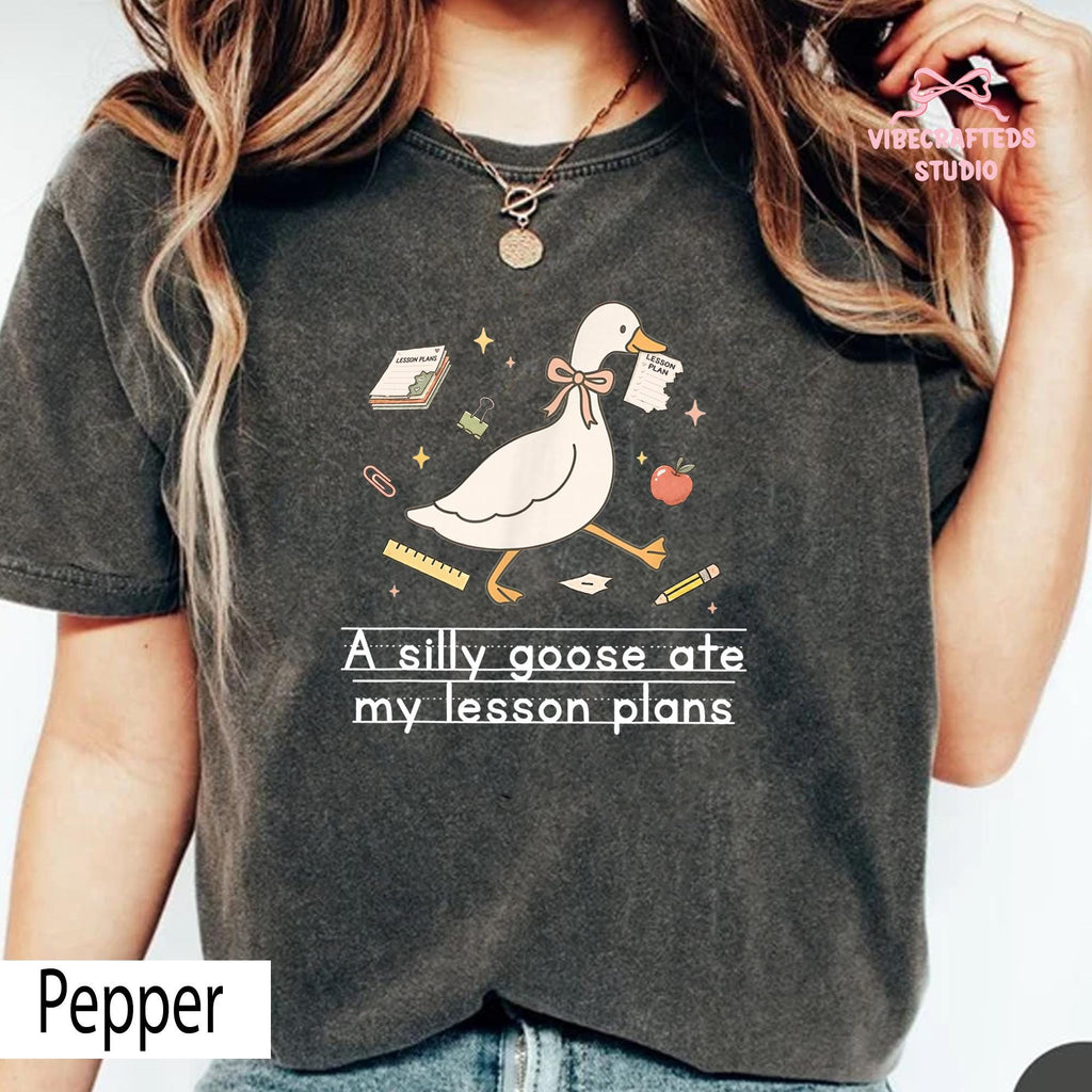 Goose Silly Goose Ate Lesson Plans Comfort Colors Goose Teacher Tee Back School Teacher Lesson Plan (3)