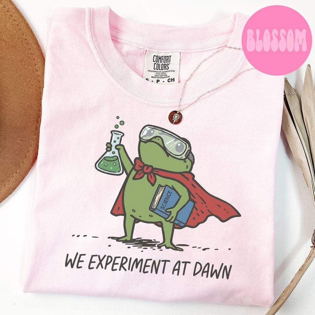 Comfort Colors Science Teacher Tee Frog Weird Medieval Science Back School Science Department Crew Squad (2)