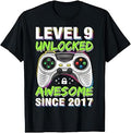 Level Unlocked Since 2017 9th Birthday Gaming Unisex T-shirt, Sweatshirt, Hoodie (1)