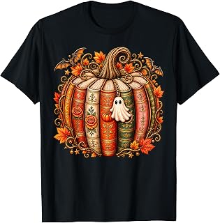 Halloween Fall Reading Pumpkin Book Teacher Kid Unisex T-shirt, Sweatshirt, Hoodie (1)