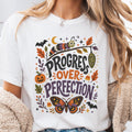 Progress Perfection Halloween Butterfly Growth Mindset Tee Teacher Counselor Teachers Counselors Students (1)