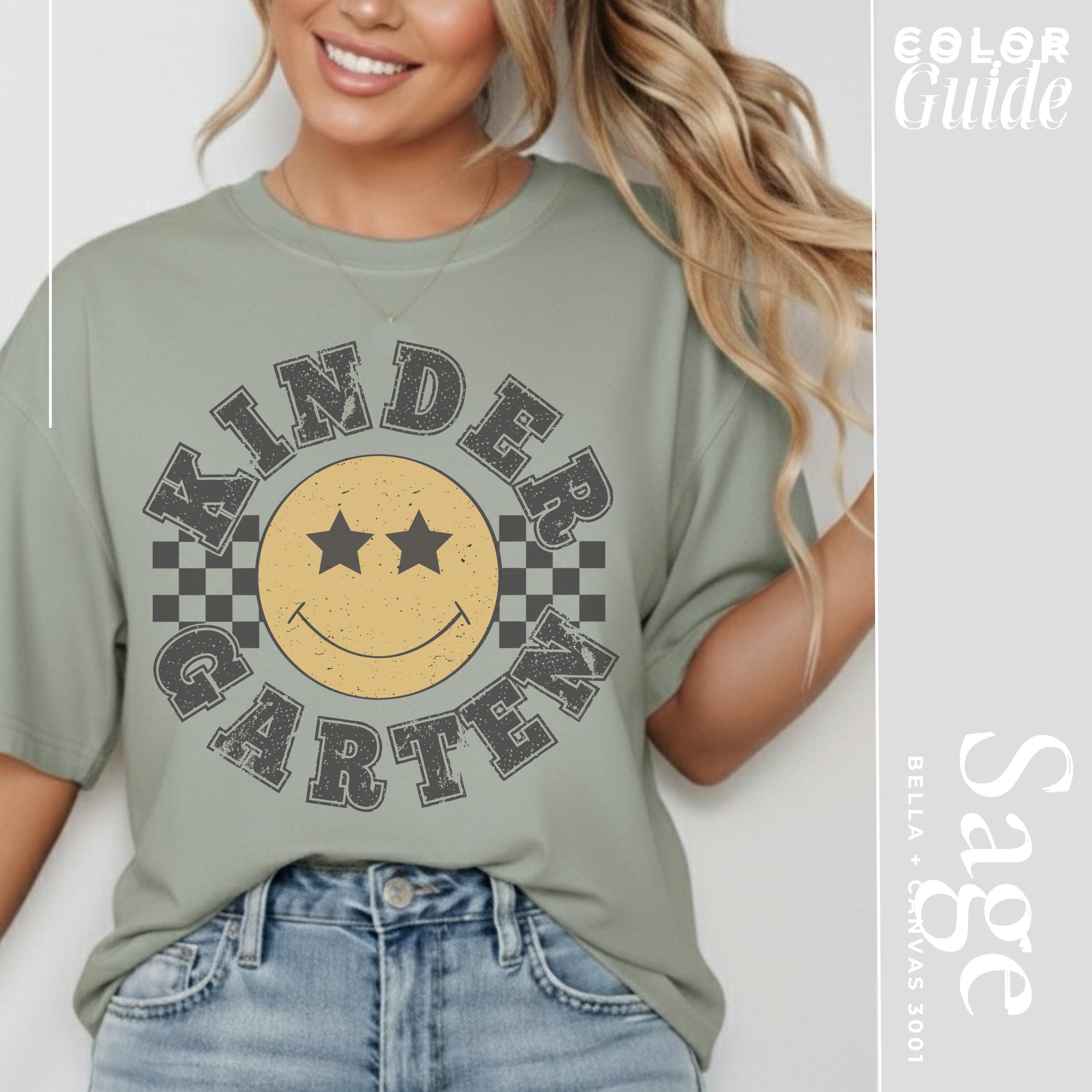 Retro Kindergarten Grade Teacher Kinder Grade Tee First Day School Matching Teacher Teacher Squad Vintag (3)
