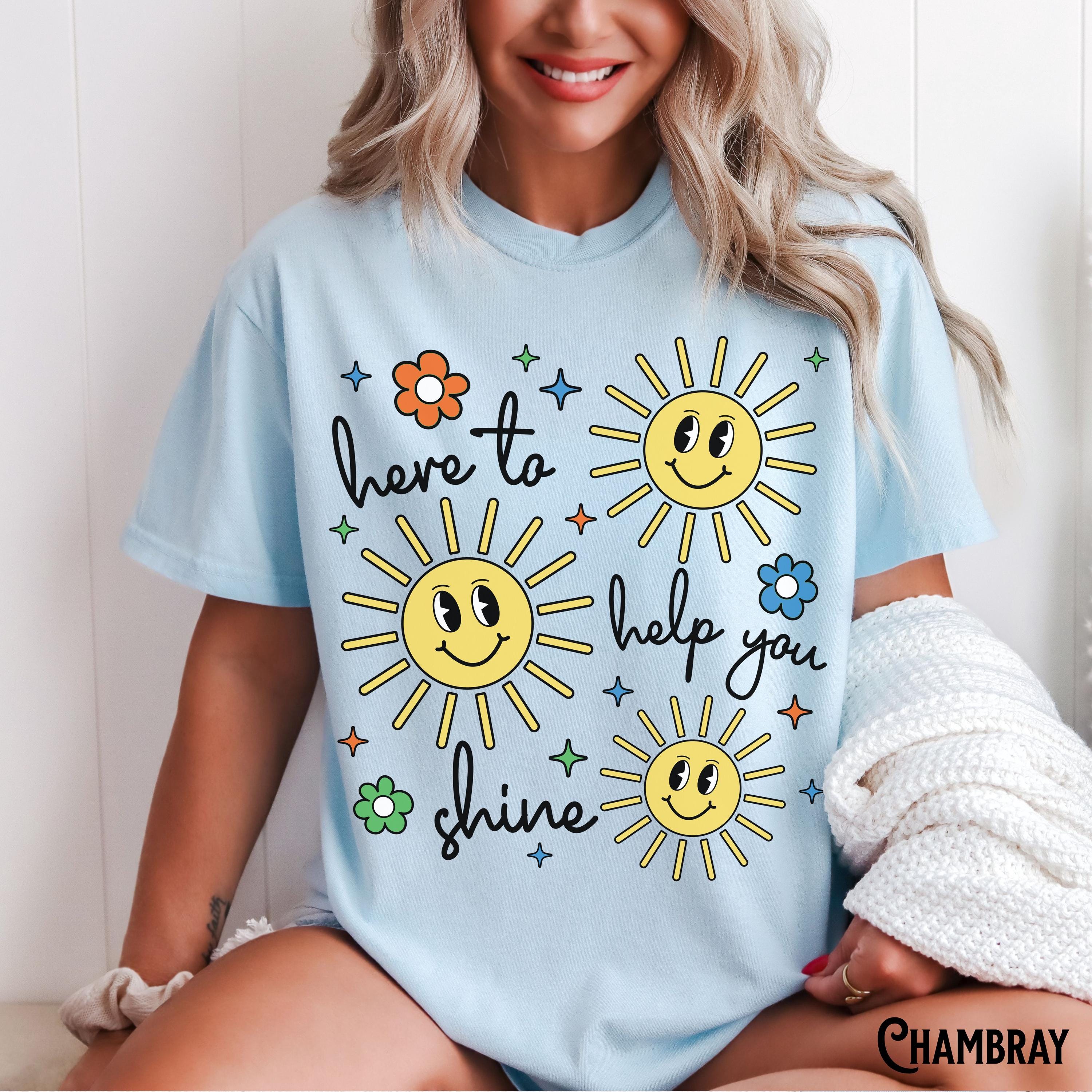 Comfort Colors Teacher Back School Garment-Dyed Tee Here Help Shine Teaching Tee (4)