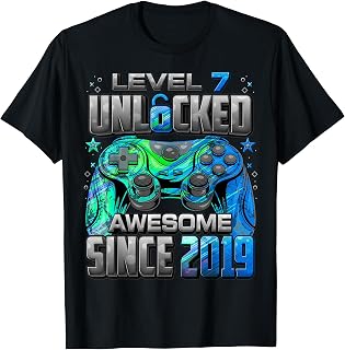 Level Unlocked Since 2019 7th Birthday Gaming Unisex T-shirt, Sweatshirt, Hoodie (1)