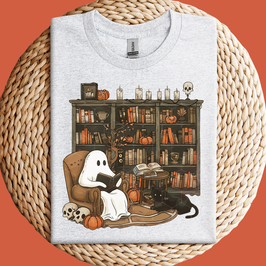 Ghost Reading Halloween Shirt