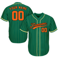 Personalized Baseball Jerseys - Unique Gifts For Baseball Fans - Pinstripe Green Yellow Orange - Fathers Day Baseball Gifts