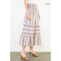 /Size Xl/ Smocked Waist Floral Pattern Long Skirt