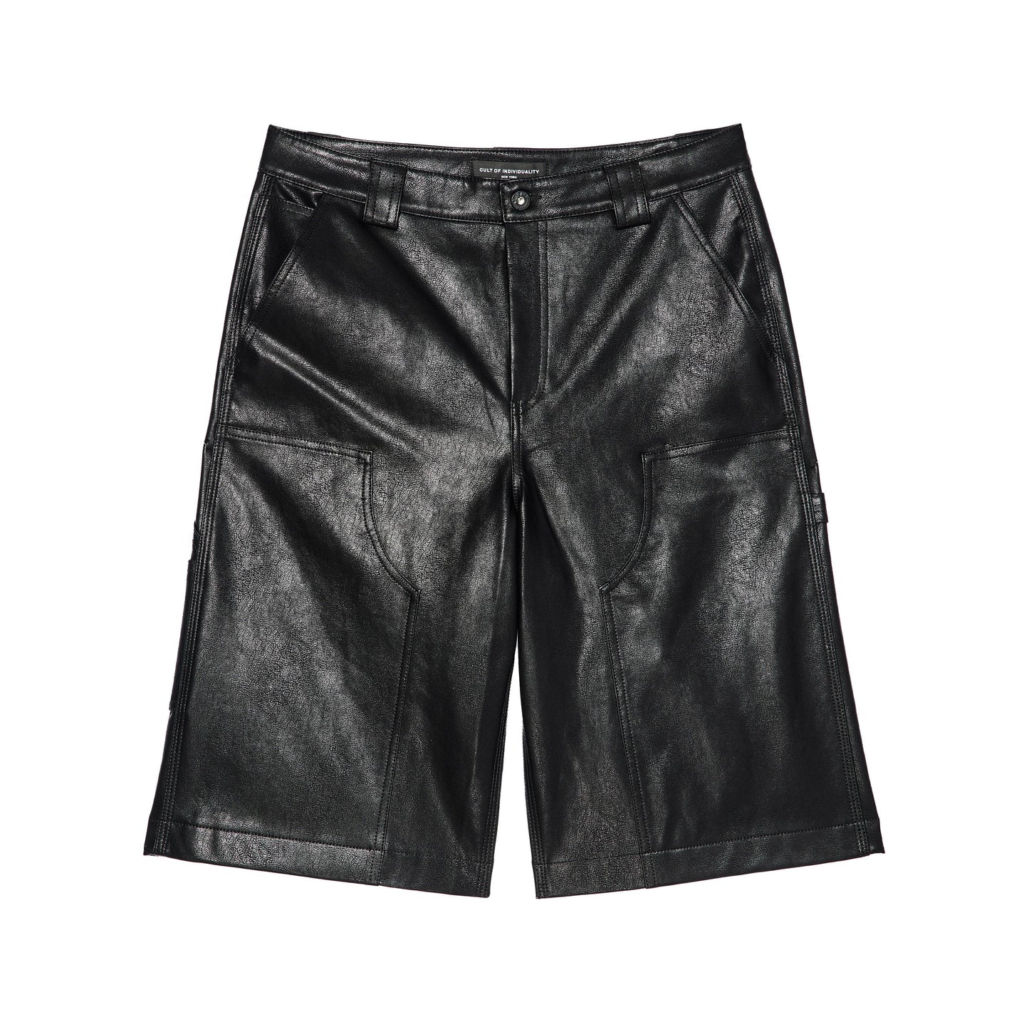 Cult's Y2K Oversized Leather Shorts in Black