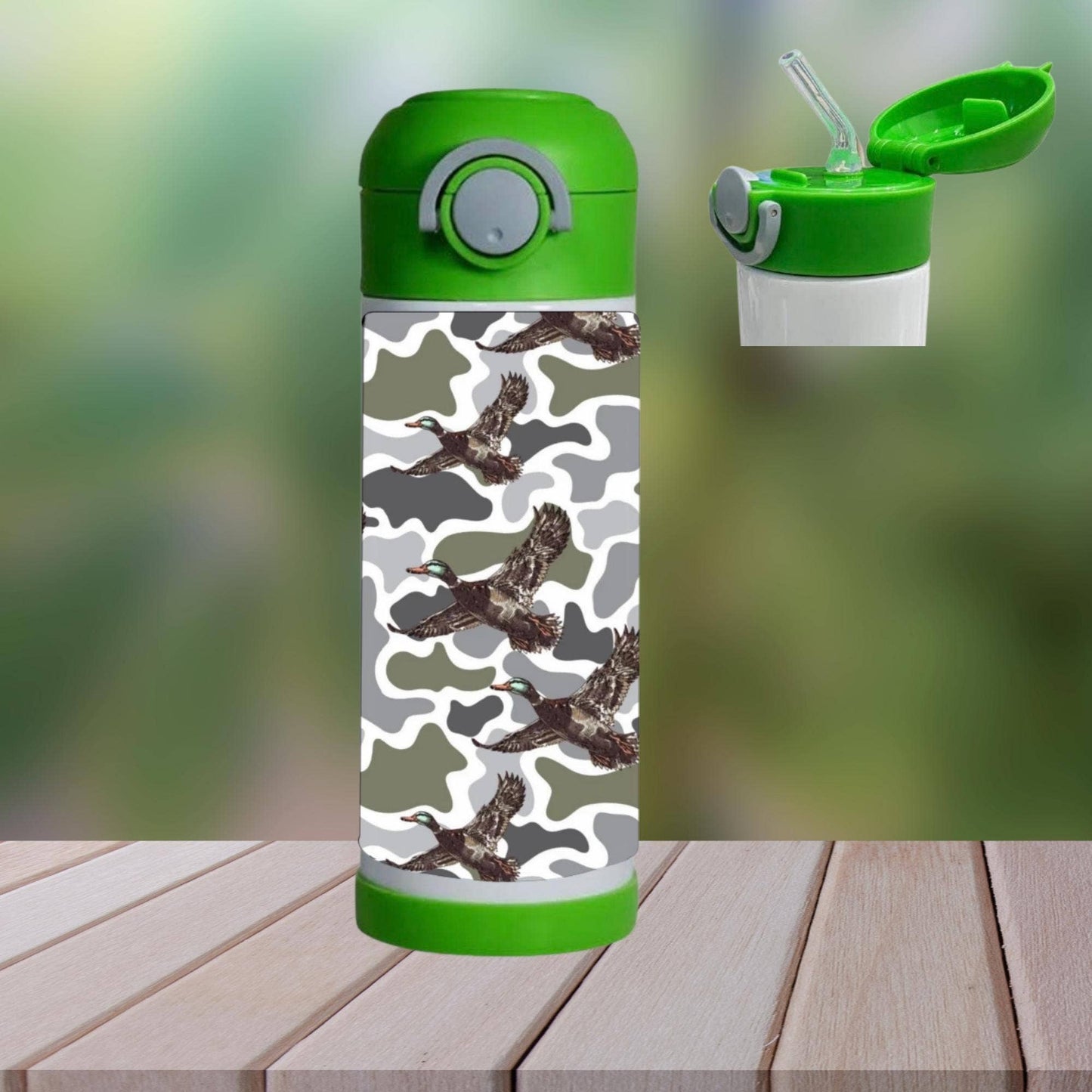 Mallard Duck Camo 12 oz Kids Water Bottle