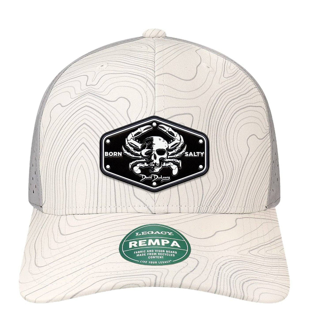 Born Salty Skull Crab Performance White Grey Topo Hat