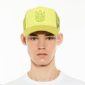 Logo Mesh Back Trucker Hat "Shimuchan" in Neon Yellow