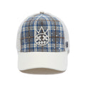 Cult's Mesh Back Trucker Hat "Plaid" in Blue Plaid