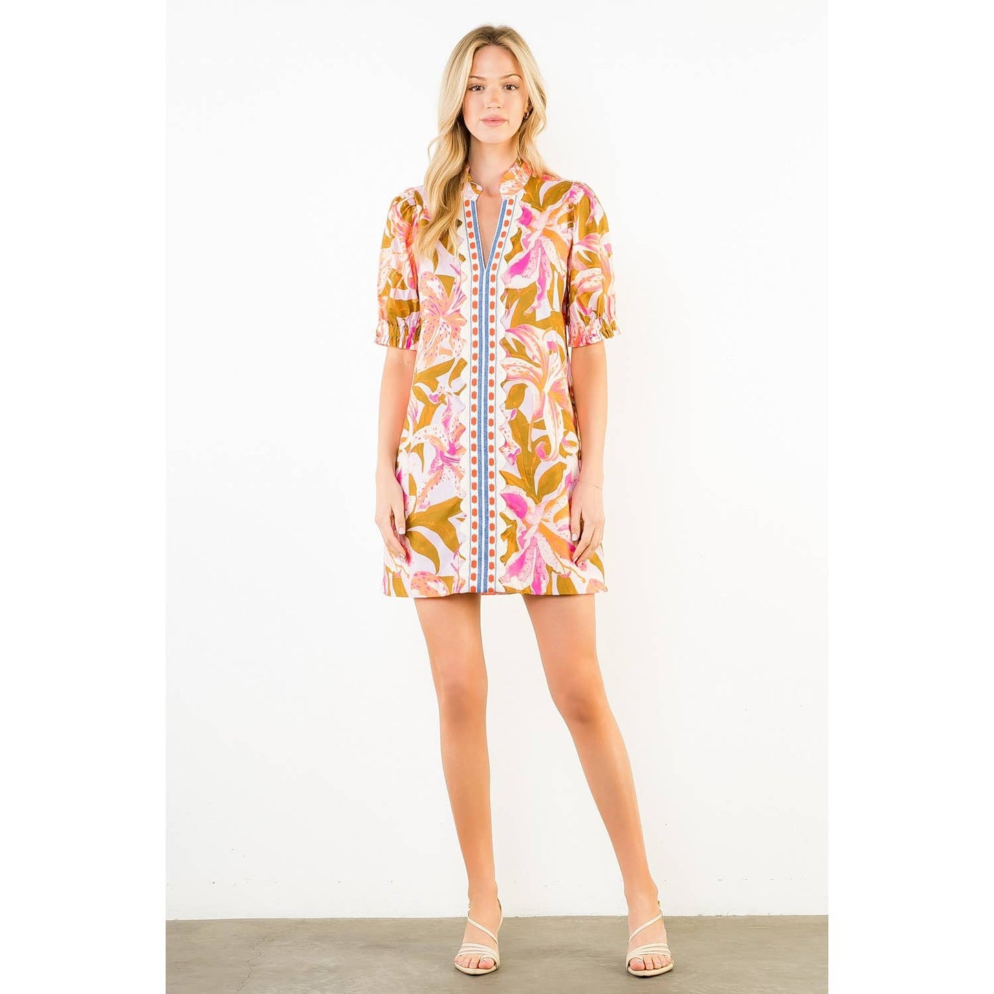 Floral Print with Emb Detail Dress