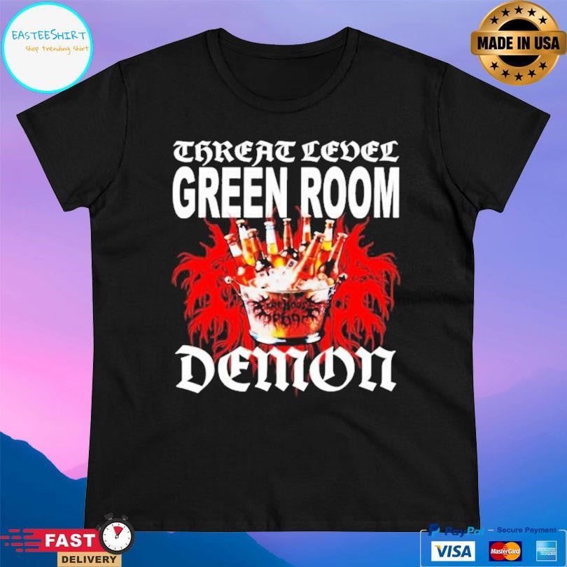 Firehouse 666 Threat Level Green Room Demon Shirt