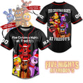 Five Christmas Nights At Freddy's Horror Baseball Jersey